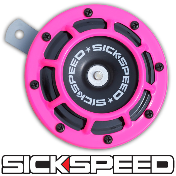 SICKSPEED PINK SUPER LOUD SINGLE ELECTRIC BLAST TONE HORN MOTORCYCLE