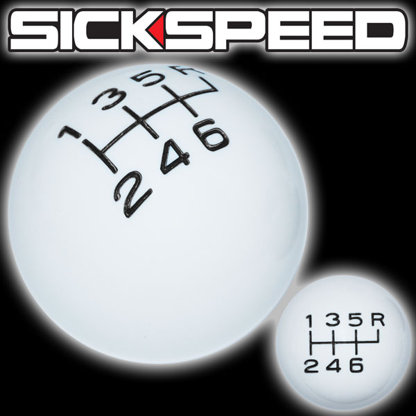 SICKSpeed Vintage 6-Speed Shift Knob – Black/White – Short Throw – 16x1.5 Thread – SS10723