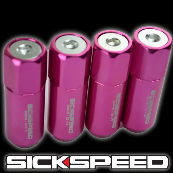 SICKSPEED 4 PC RED/BLACK SPIKED ALUMINUM 60MM LOCKING LUG NUTS WHEELS 12X1.5 L02 SICKSPEED 4 PC RED/BLACK SPIKED ALUMINUM 60MM LOCKING LUG NUTS WHEELS 12X1.5 L02