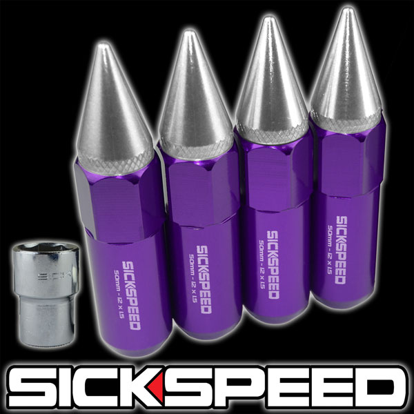 Sickspeed 60mm Blue Aluminum Lug Nuts – 4-Piece Set, 12x1.25 Thread