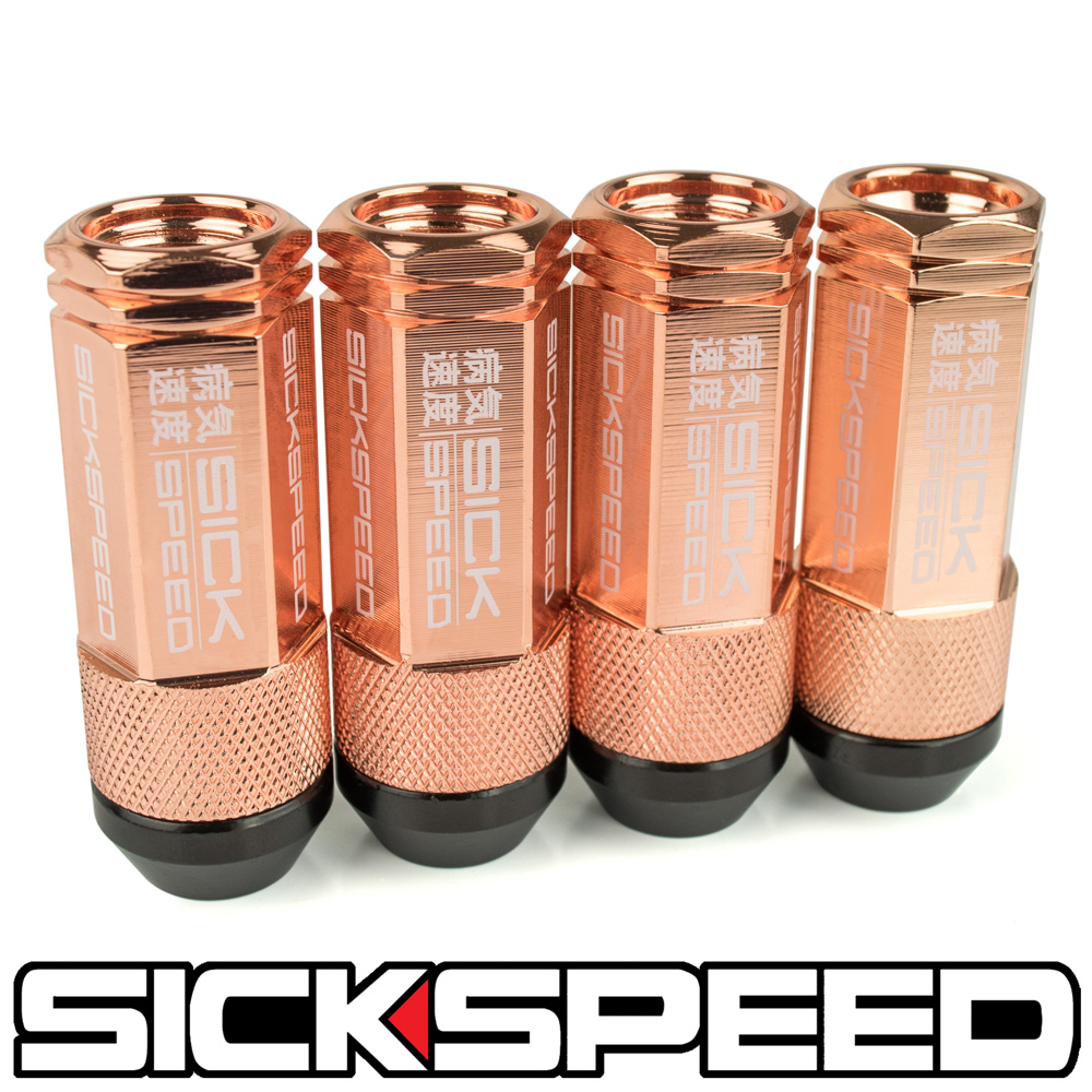 SICKSPEED 4-Piece Pink Spiked Aluminum Lug Nuts – 12x1.25 Thread, USA Made