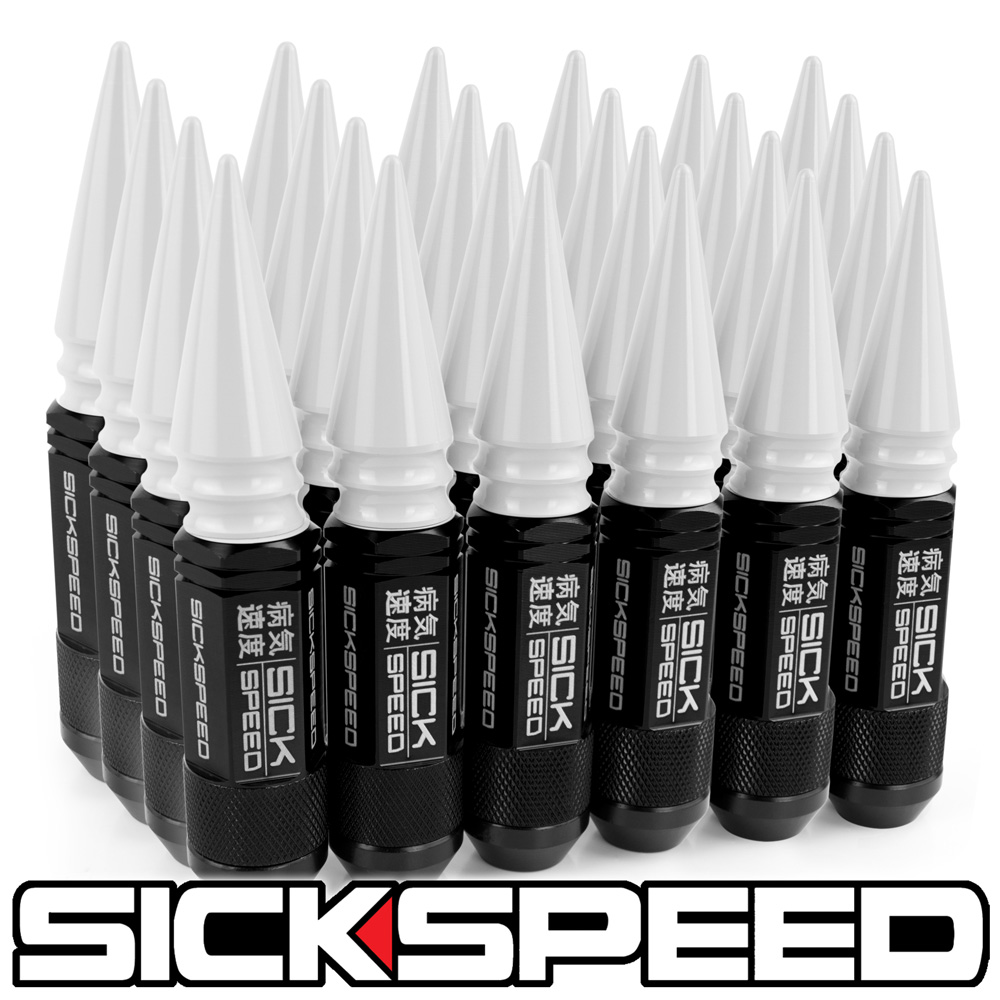 Sickspeed 24 neo chorme spiked aluminum extended 108MM 3PC LUG nuts 12X1.25...