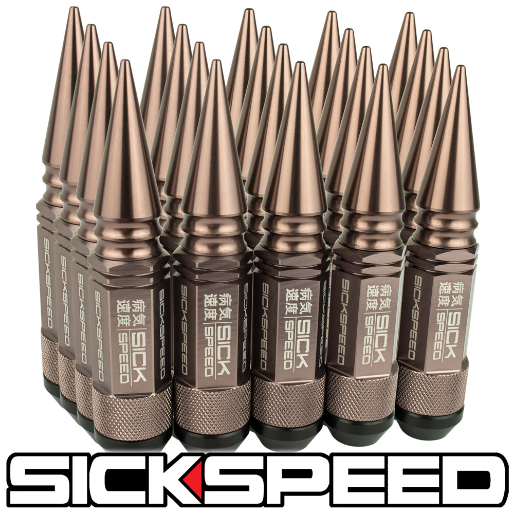 SICKSPEED 20 PC BRONZE SPIKED ALUMINUM EXTENDED 108MM 3 PC LUG