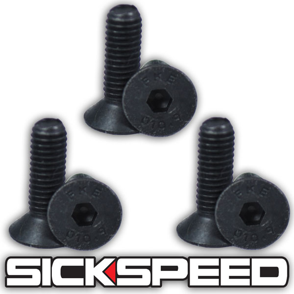 Black Steering Wheel Screw 6pc Bolt Kit for Nardi Personal Sparco OMP Momo A2