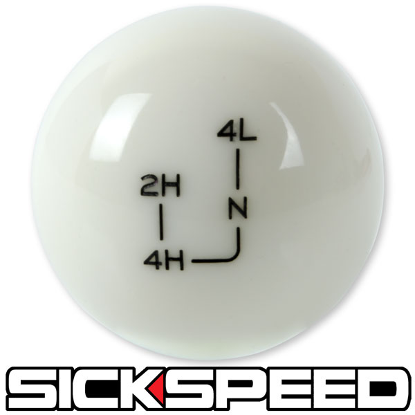 WHITE W BLACK INLAY TRANSFER CASE SHIFT KNOB FOR SUZUKI SAMURAI