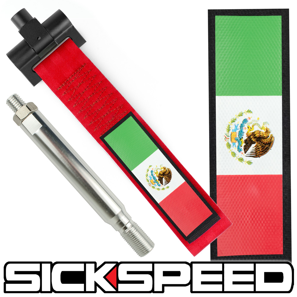 RED MEXICO FLAG FRONT BUMPER REAR RACING STYLE TOW HOOK STRAP AUDI eBay